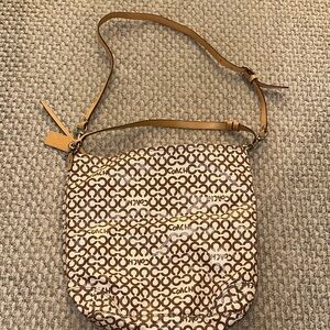 Coach Tan and Brown Crossbody Bag